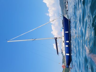 Barca a vela anni settanta nel Golfo dei Poeti (La Spezia)
