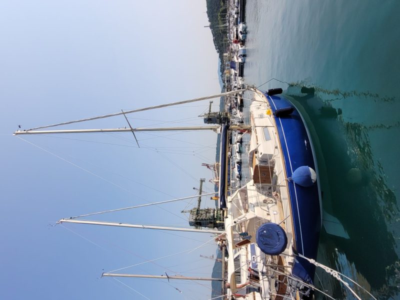 Barca a vela anni settanta nel Golfo dei Poeti (La Spezia)